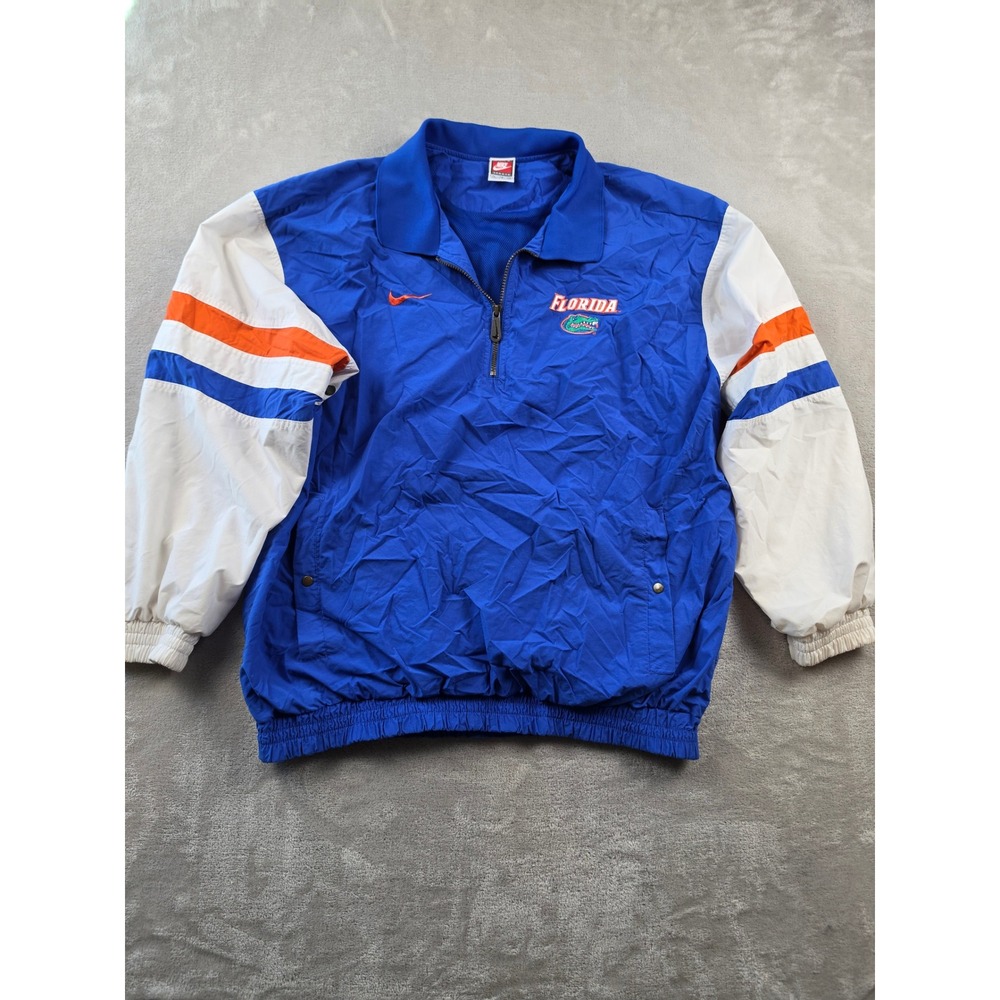 Vintage Nike Florida Gators Windbreaker Men XL Blue Orange Pullover Jacket 90s